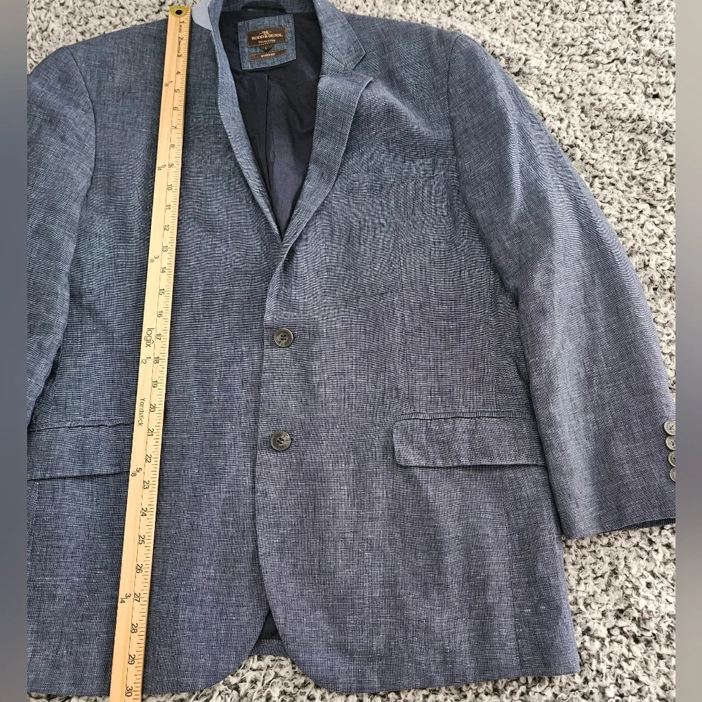Rodd & Gunn Men's Blue Linen Blazer L Large Sport Fit 2-Button Jacket Sport Coat - Picture 12 of 15